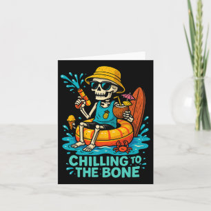 Halloween Summer Chilling to the Bone Skeleton Flo Kaart