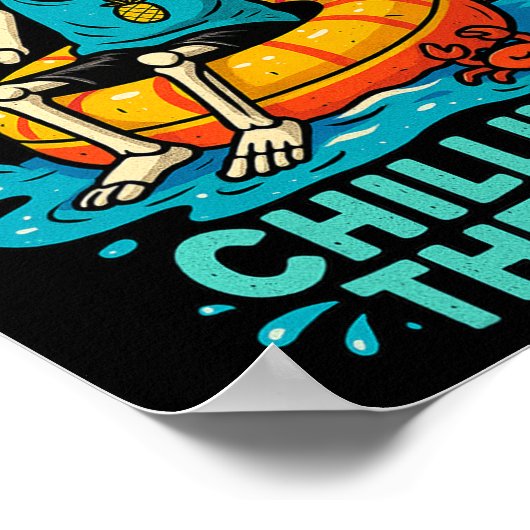 Halloween Summer Chilling to the Bone Skeleton Flo Poster (Hoek)