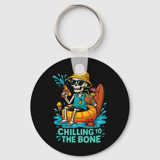 Halloween Summer Chilling to the Bone Skeleton Flo Sleutelhanger (Voorkant)