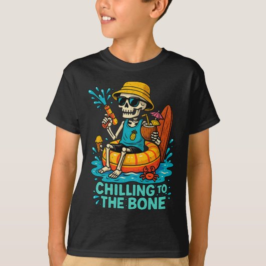 Halloween Summer Chilling to the Bone Skeleton Flo T-shirt (Voorkant)