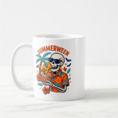 Halloween Summer Ween Skeleton Spooky Vacation Flo Koffiemok (Links)