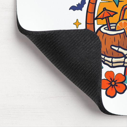 Halloween Summer Ween Skeleton Spooky Vacation Flo Muismat (Hoek)