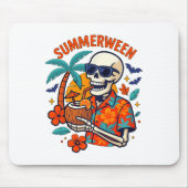 Halloween Summer Ween Skeleton Spooky Vacation Flo Muismat (Voorkant)