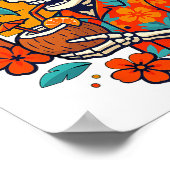 Halloween Summer Ween Skeleton Spooky Vacation Flo Poster (Hoek)