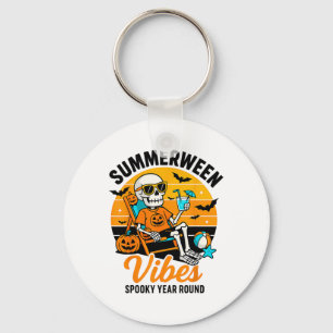 Halloween Summer Ween Vibes Spooky Skeleton Float Sleutelhanger
