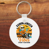 Halloween Summer Ween Vibes Spooky Skeleton Float Sleutelhanger (Voorkant)