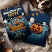 Halloween Summerween Zwembad Verjaardag Kaart