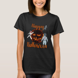 Halloween Sun w vampire hockey player & duivelastr T-shirt