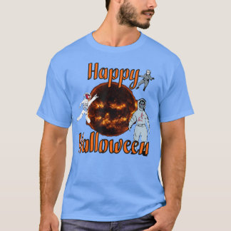 Halloween Sun w vampire hockey player & duivelastr T-shirt