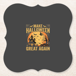 Halloween Super Weer Gehekst Huis Pompoen Kartonnen Onderzetters