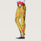 Halloween Superheld Red Gold Lightning Bolts Leggings (Links)