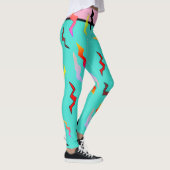 Halloween Superheld Turquoise Roze Lightning Bolts Leggings (Rechts)