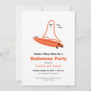 Halloween Surfer Ghost Kaart