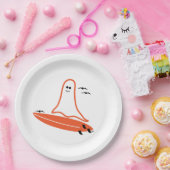 Halloween Surfer Ghost zwart Papieren Bordje (Feest)