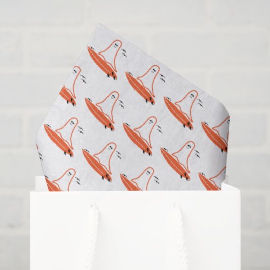 Halloween Surfer Ghost zwart Tissuepapier (Cadeauzakje)