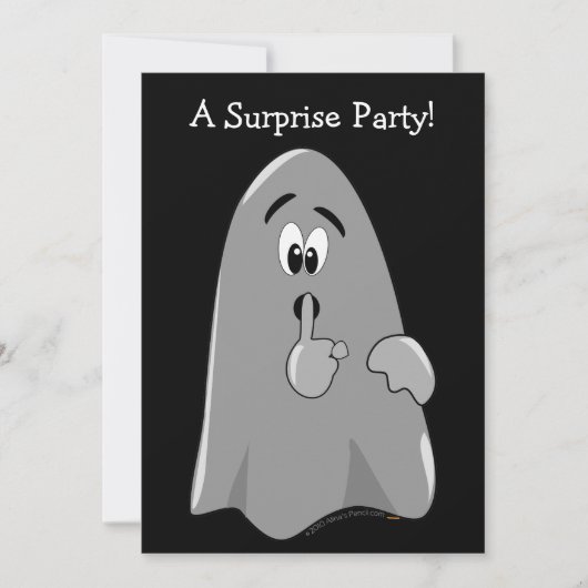 Halloween Surprise Party Invitations Cartoon Ghost Kaart (Voorkant)