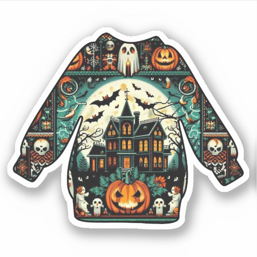 Halloween Sweater Sticker (Voorkant)