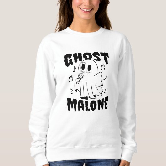 Halloween Sweatshirt Ghost Malone Schattige Funny  (Voorkant)
