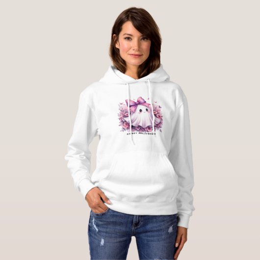 Halloween Sweatshirt, Vrouwen Schattige Spooky Sei Hoodie (Voorkant volledig)