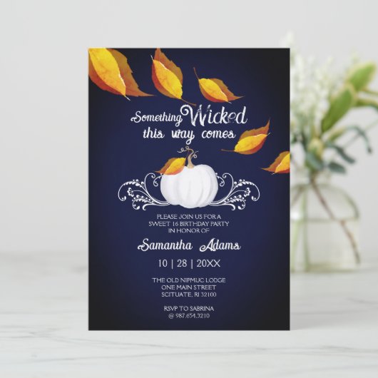Halloween Sweet 16 Verjaardagsfeestje Sinaasappel Kaart (Staand voorkant)