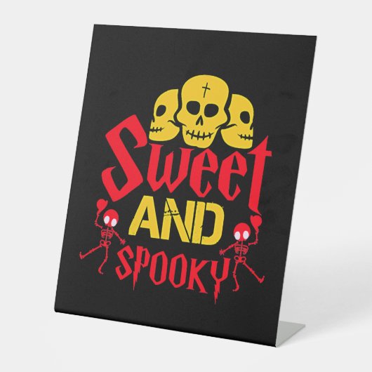 Halloween.Sweet and Spooky Reclamebord Met Voetstuk (Voorkant)