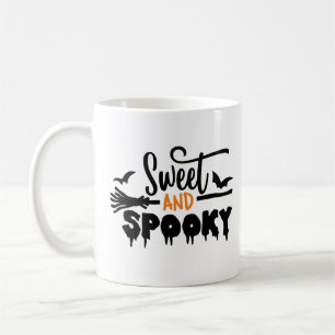Halloween Sweet and Spooky Typographic Text Koffiemok