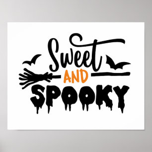 Halloween Sweet and Spooky Typographic Text Poster