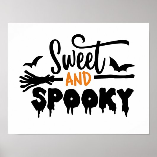 Halloween Sweet and Spooky Typographic Text Poster (Voorkant)