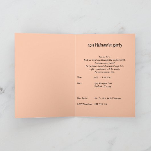 Halloween Swirl Party uitnodiging (Binnen)