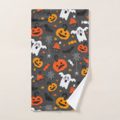 Halloween symbolen en kleuren patroon bad handdoek (Handdoek)