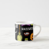 Halloween symbolen,  naadloos thema espresso kop (Rechts)