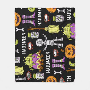 Halloween symbolen, naadloos thema fleece deken