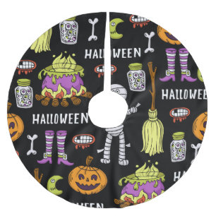 Halloween symbolen, naadloos thema kerstboom rok