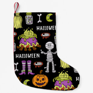 Halloween symbolen, naadloos thema kleine kerstsok