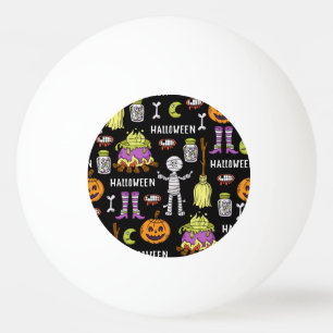 Halloween symbolen,  naadloos thema pingpongbal