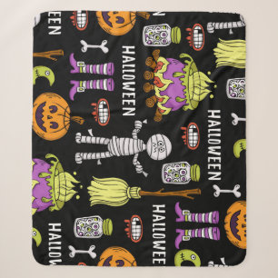 Halloween symbolen, naadloos thema sherpa deken