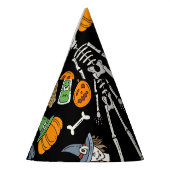 Halloween Symbolen  Naadloze Achtergrond Feesthoedjes (Links)