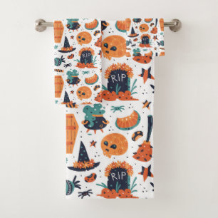 Halloween symbolen naadloze patroon badhanddoek se bad handdoek