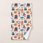 Halloween symbolen naadloze patroon badhanddoek se bad handdoek (Handdoek)