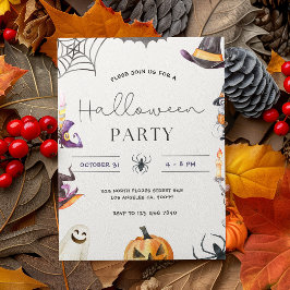 Halloween Symbols Lijst Party Kaart