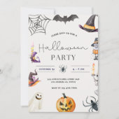Halloween Symbols Lijst Party Kaart (Voorkant)