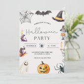 Halloween Symbols Lijst Party Kaart (Staand voorkant)