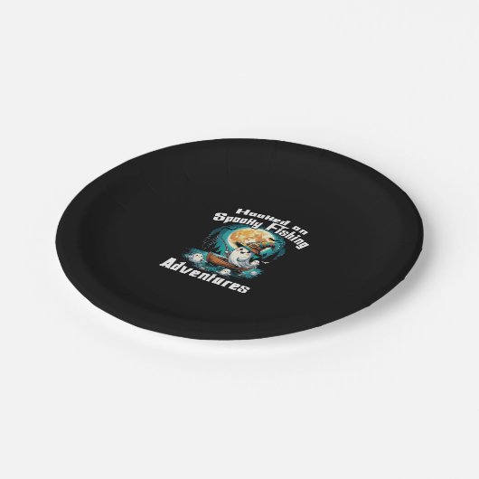 Halloween T  Hooked on Spooky Fishing Papieren Bordje (Gekanteld)