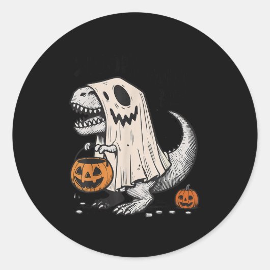 Halloween T-rex Dinosaur Sokysaurus Rex Boys Kids  Ronde Sticker (Voorkant)