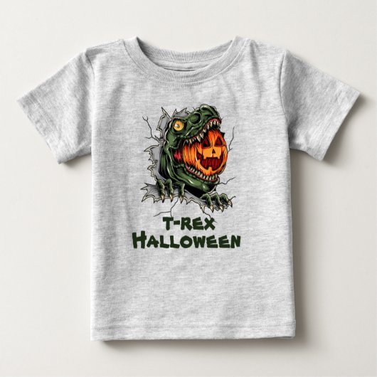 Halloween T-rex kop eet Halloween pomkin (Voorkant)