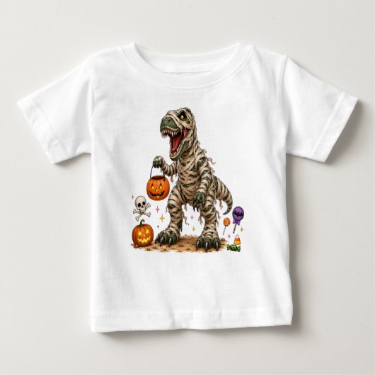 Halloween T Rex Mummie Kinderen (Voorkant)