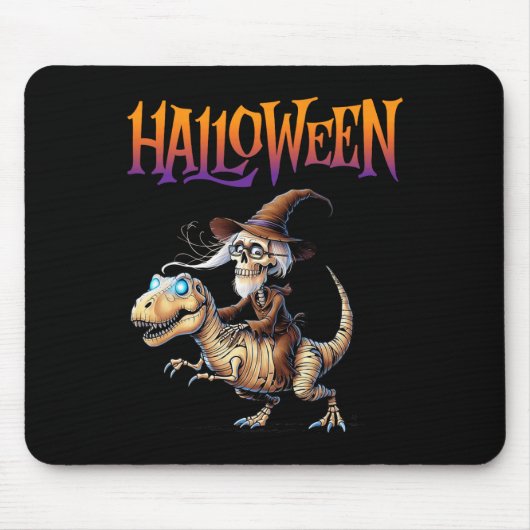 Halloween T-Rex Skeleton Ride Muismat (Voorkant)
