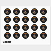 Halloween T-Rex Skeleton Ride Ronde Sticker (Vel)