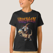 Halloween T-Rex Skeleton Ride T-shirt (Voorkant)