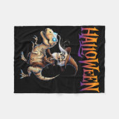 Halloween T-rex Skeletrit  Fleece Deken (Voorkant (Horizontaal))
